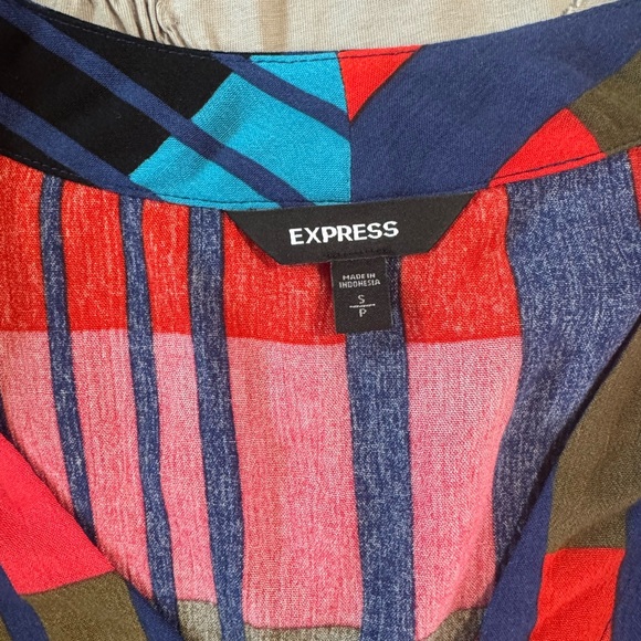 Express Multicolor Striped Button-Up Blouse - Picture 2 of 3